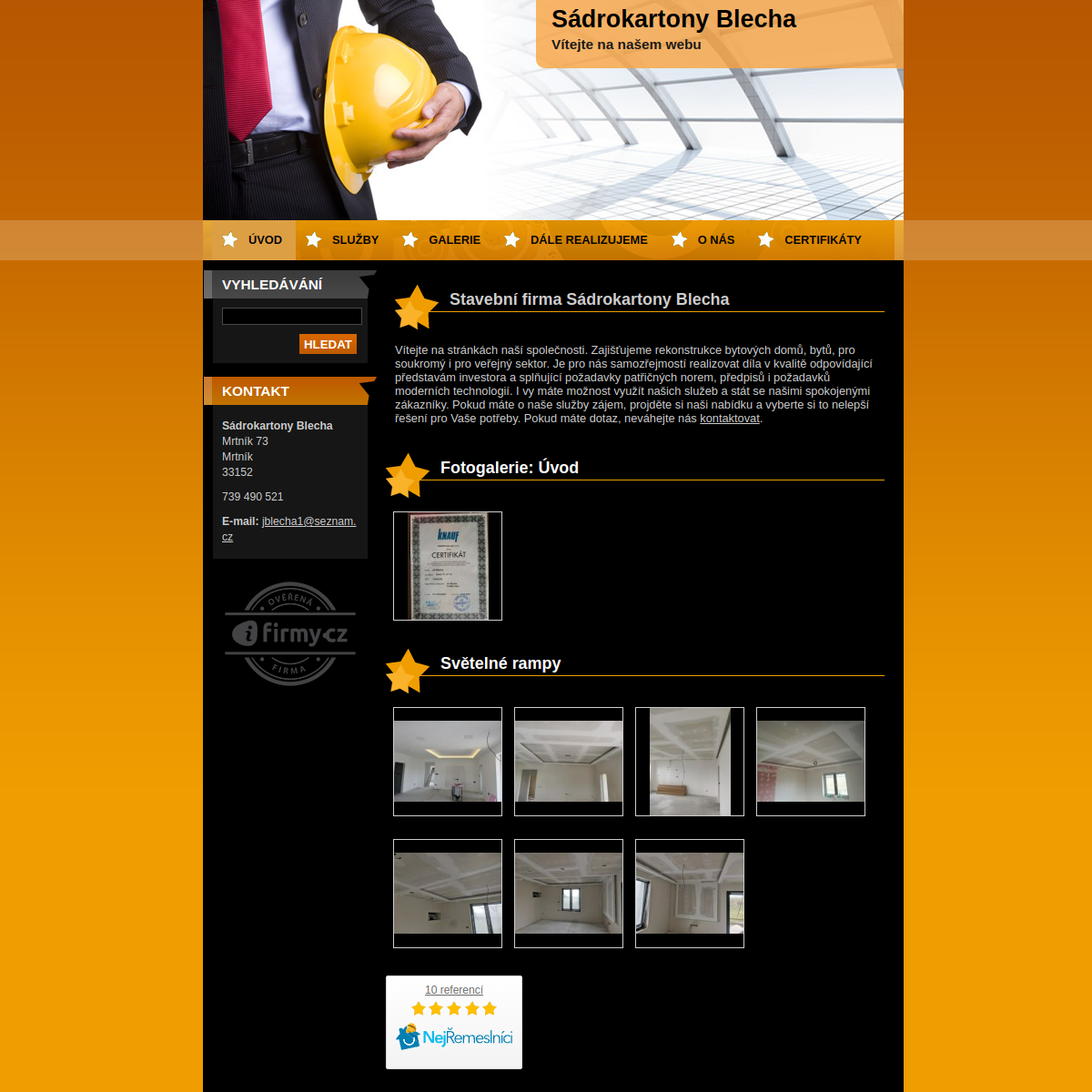 Sádrokarton Jiří Blecha website