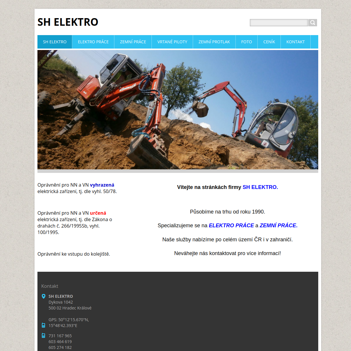 SH Elektro - Stanislav Hýbl website