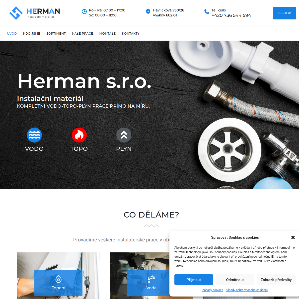 INSTALAČNÍ MATERIÁL - HERMAN, s.r.o. website