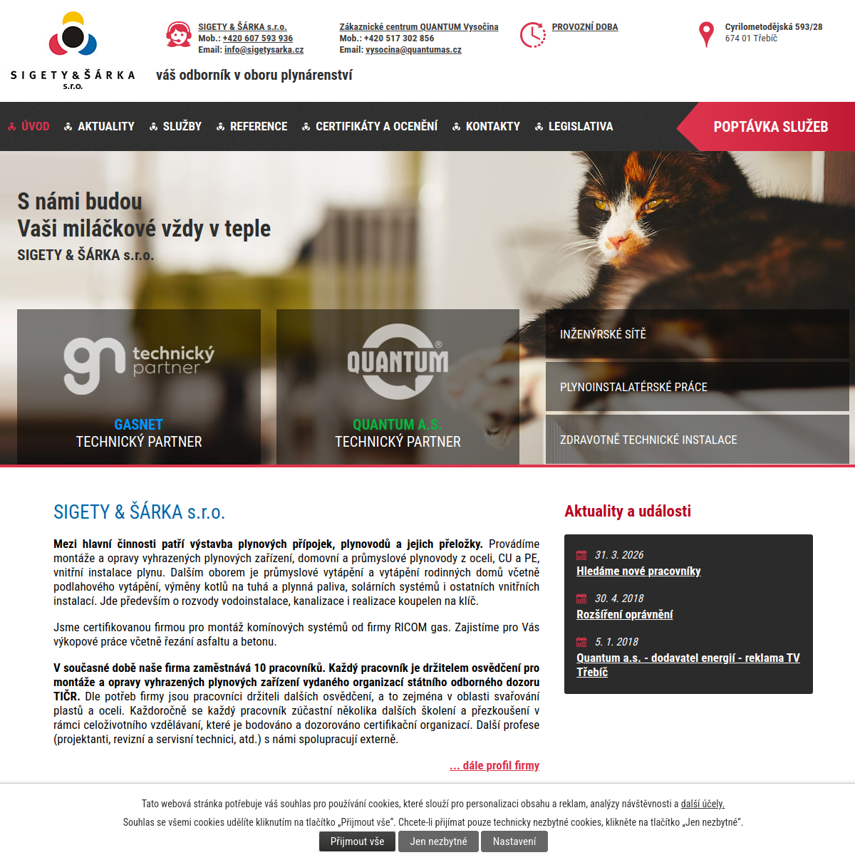 SIGETY & ŠÁRKA s.r.o. website