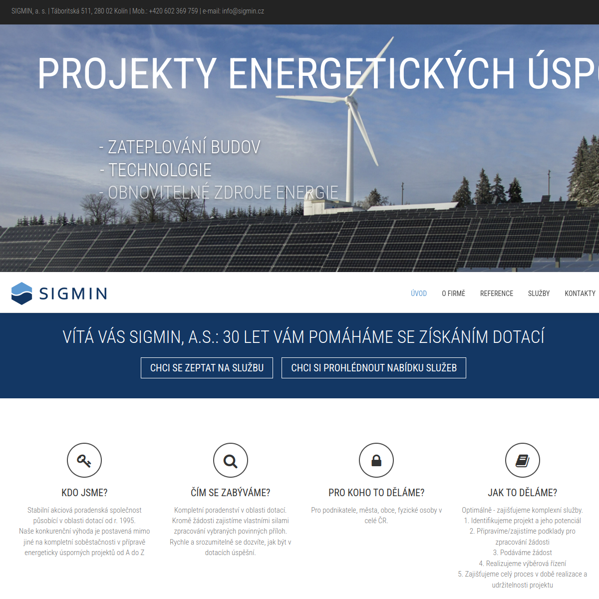 SIGMIN, a.s. website