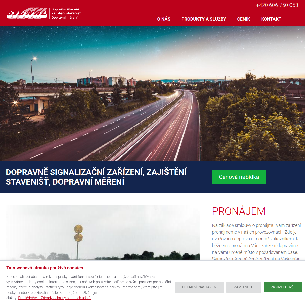 Signál, Dopravní značení, spol. s r.o. website
