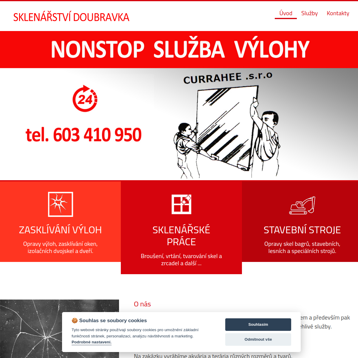 Sklenářství Doubravka website