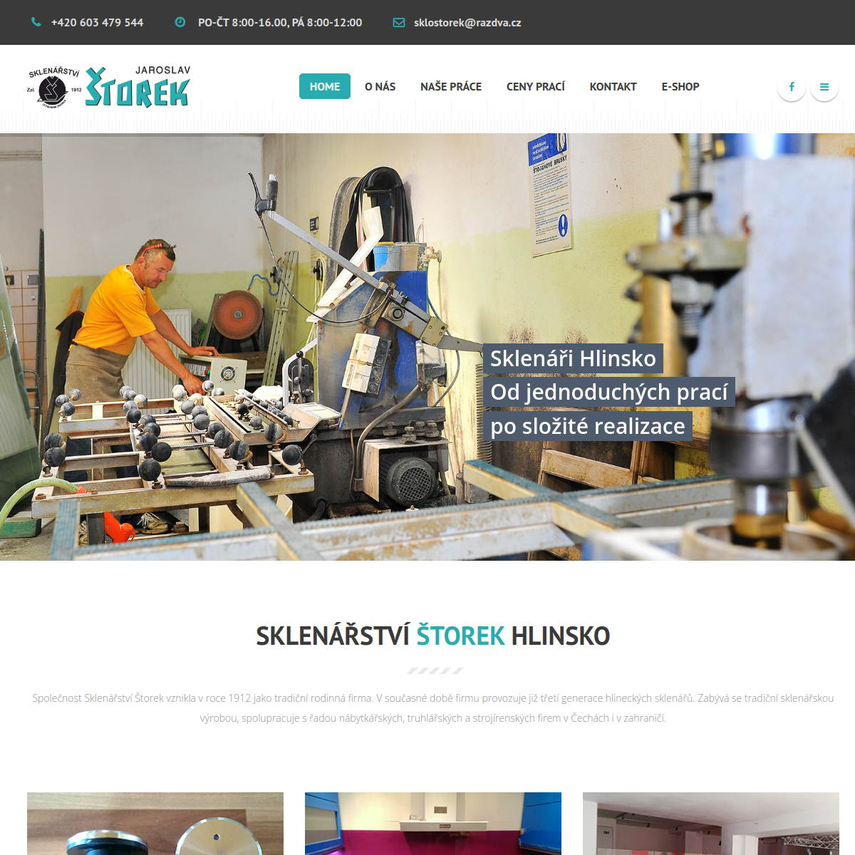 Sklenářství Štorek website