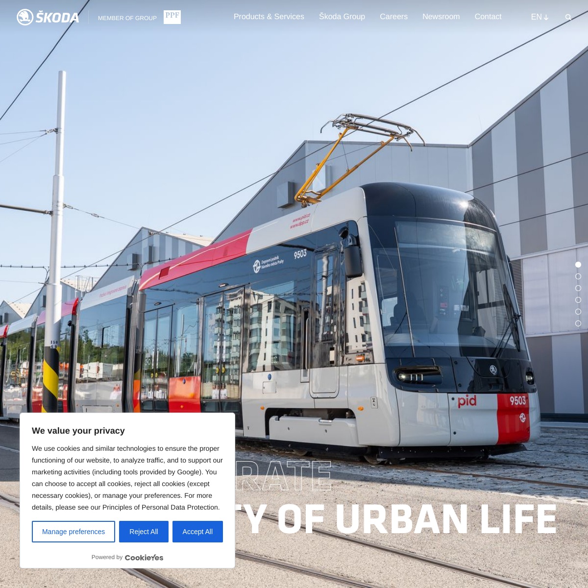 ŠKODA INVESTMENT, a.s. website