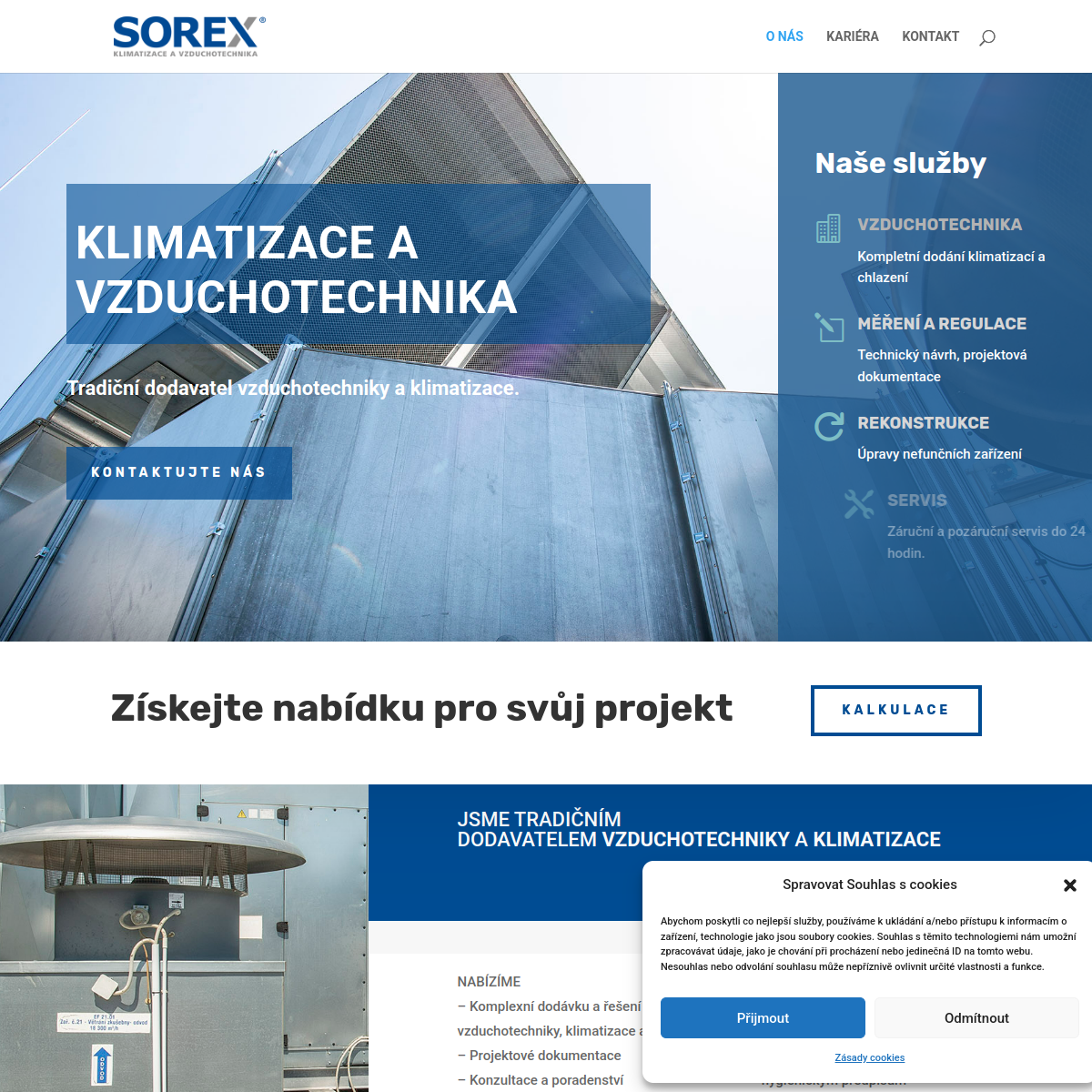 SOREX - klimatizace a vzduchotechnika website