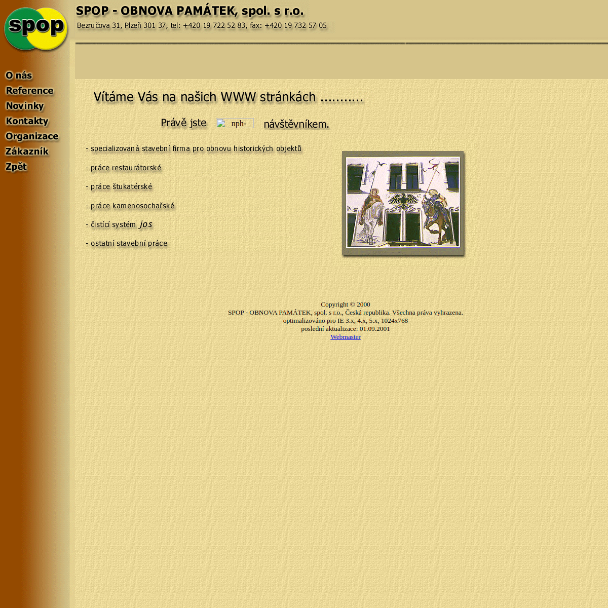 SPOP - OBNOVA PAMÁTEK, spol. s r.o. website