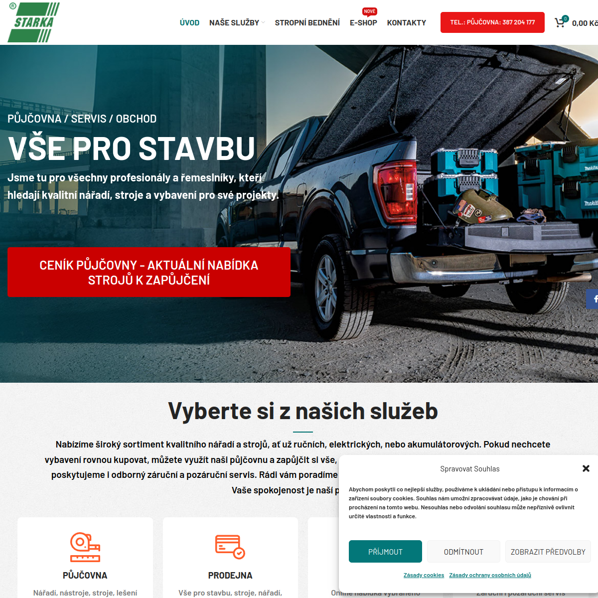 STARKA - půjčovnictví a obchod, s.r.o. website