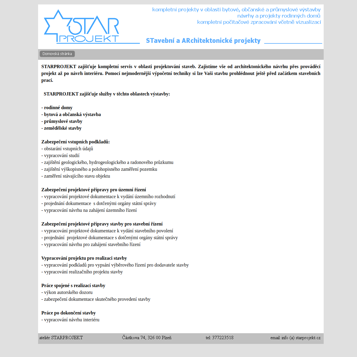 STARPROJEKT website