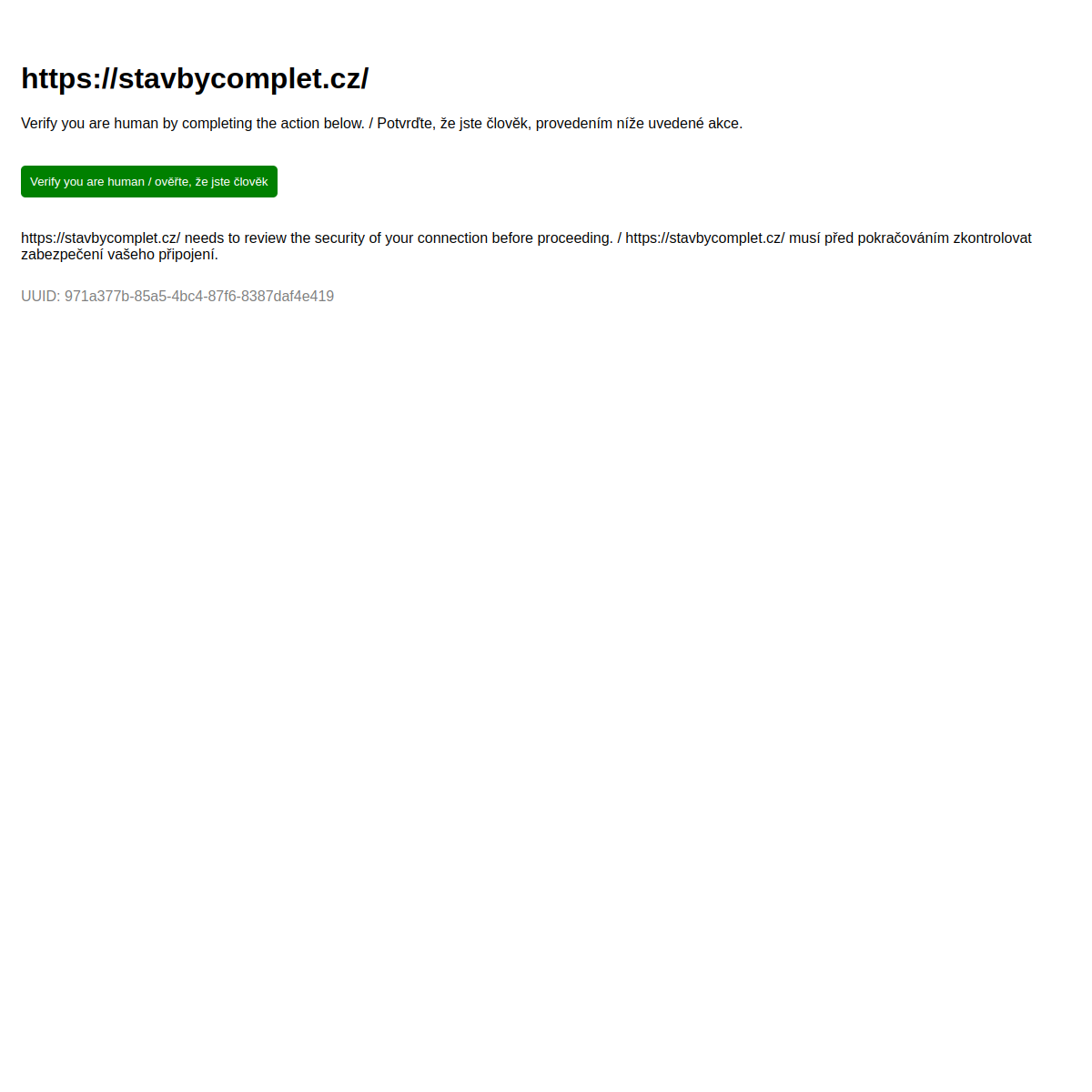 Stavby COMPLET, s.r.o. website