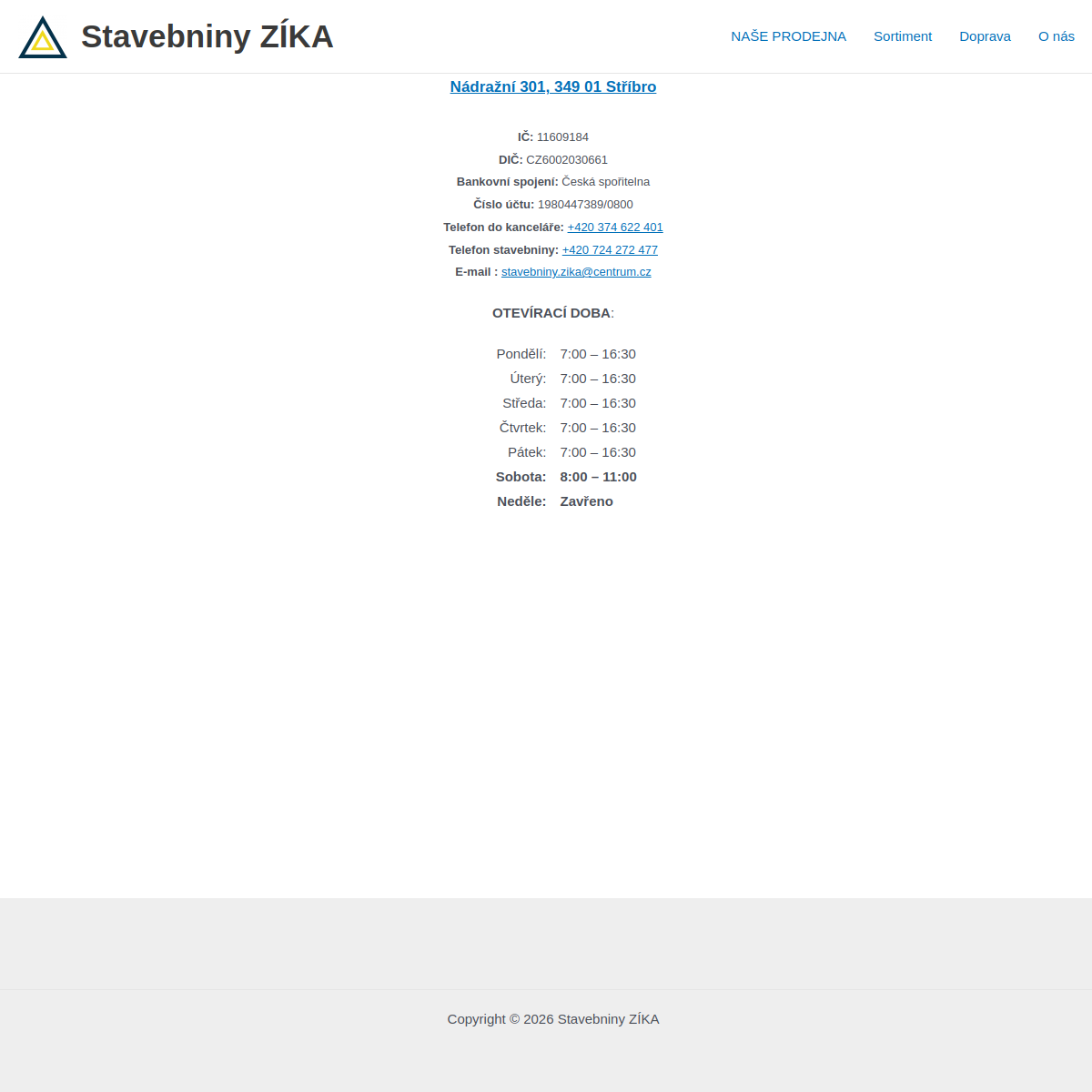 Zíka - stavební a zemní práce website