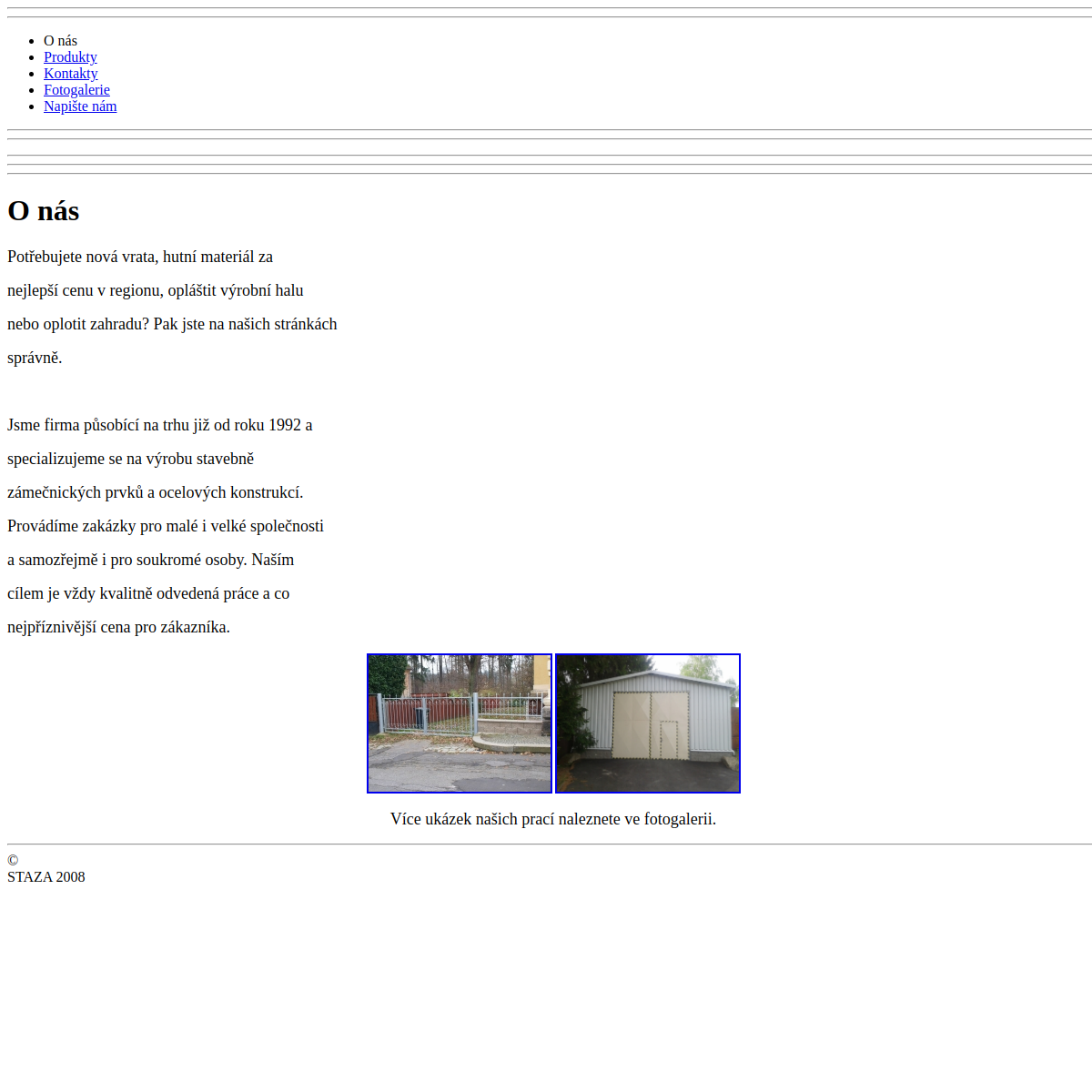 Ilja Urbánek - STAvební ZÁmečnictví- STAZA website