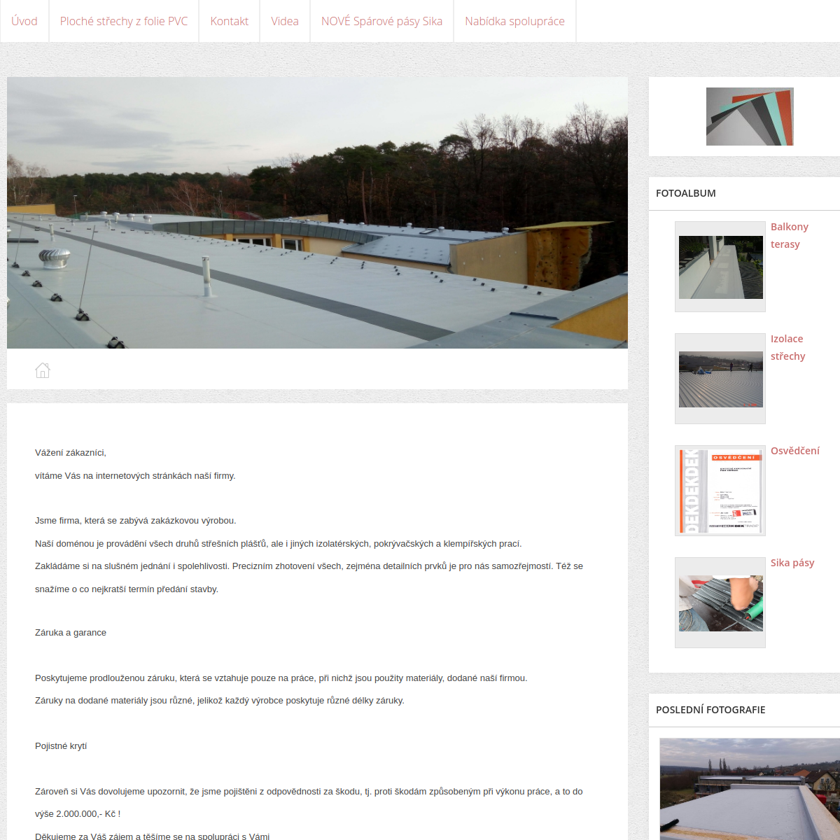 Střechy Hydroizolace JR website