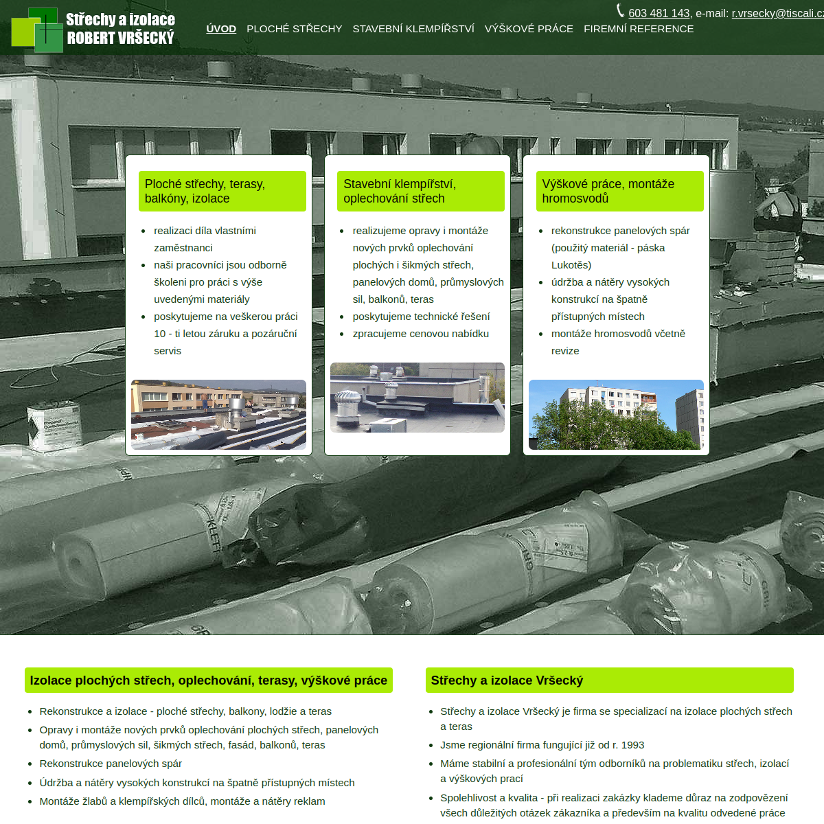 Robert Vršecký - Výškové práce website