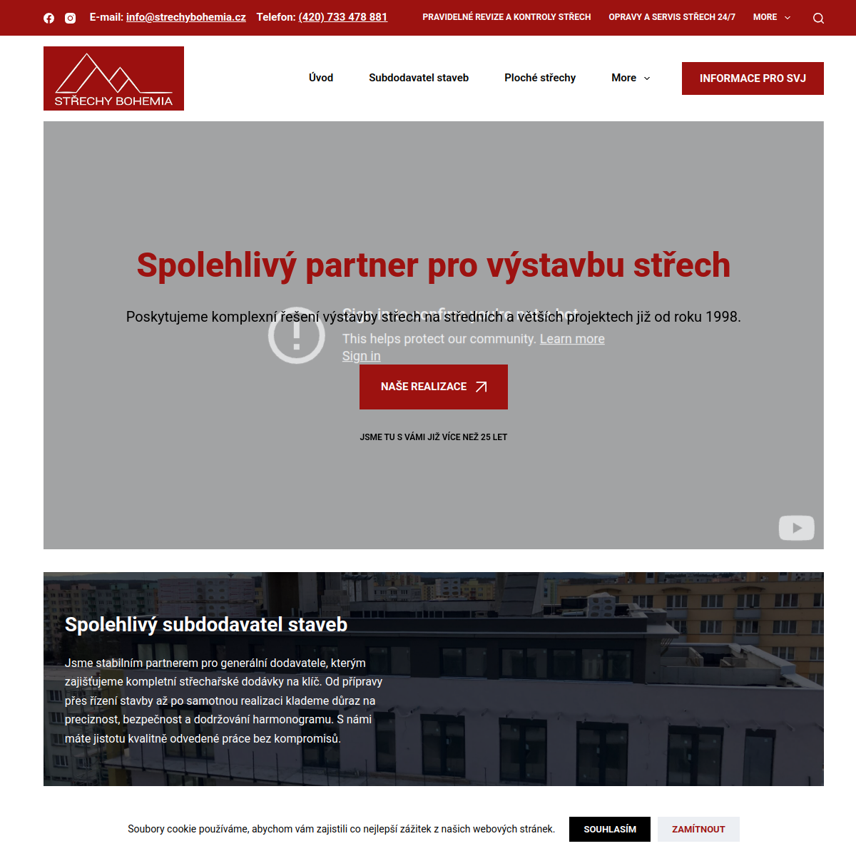 Střechy Bohemia website