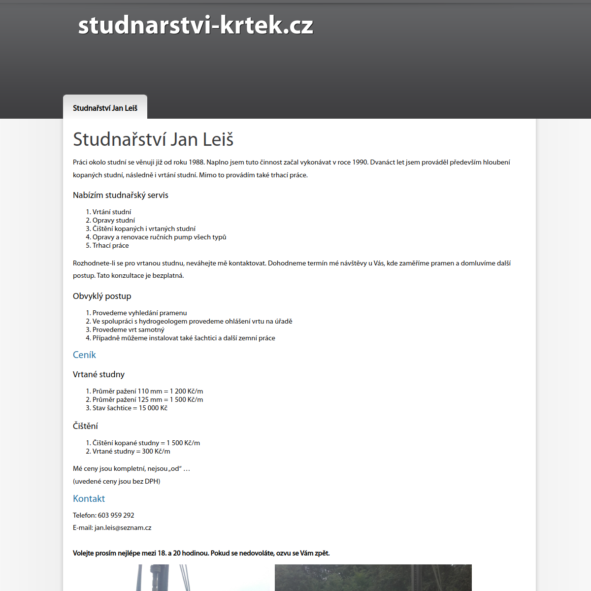 Studnařství Jan Leiš website