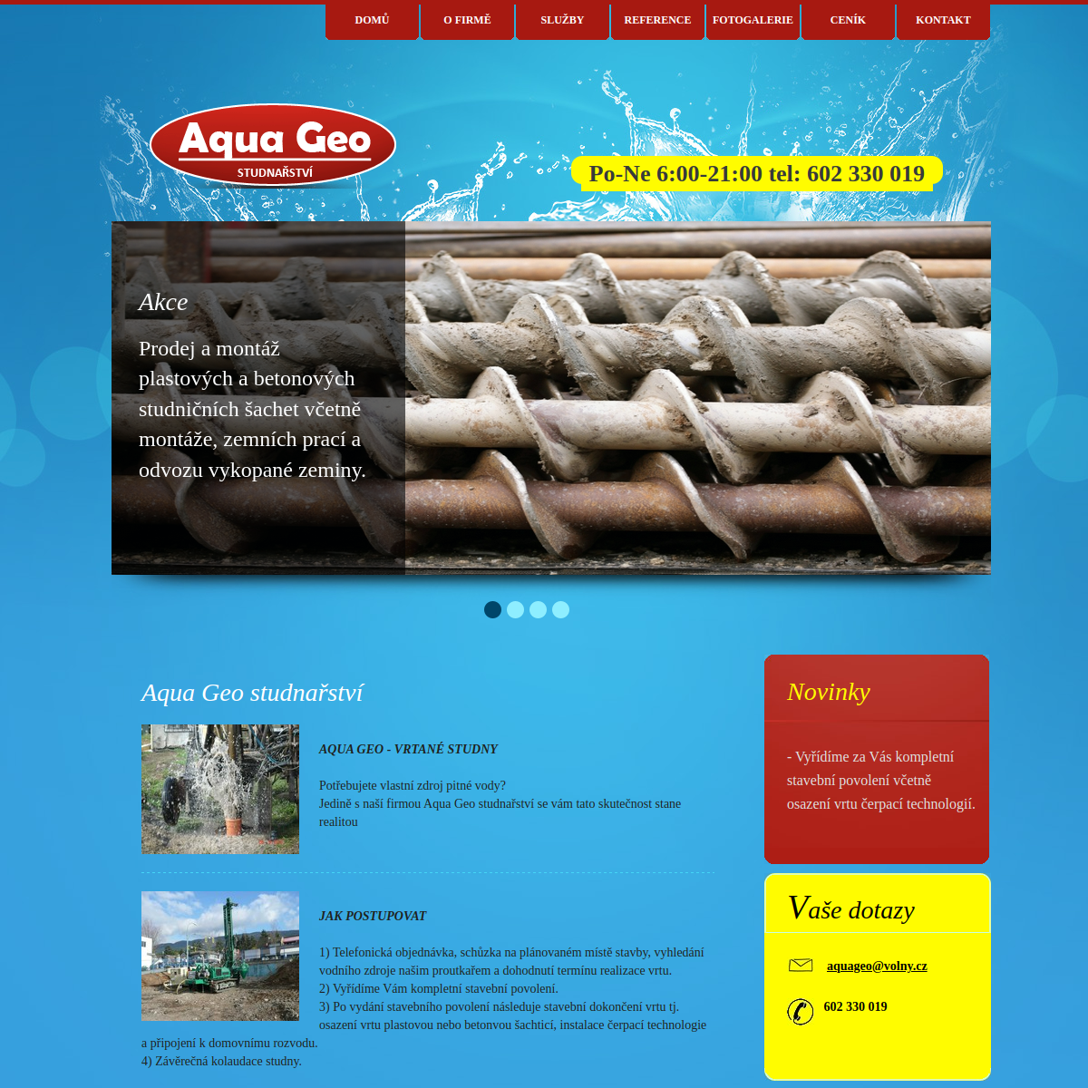 Aqua Geo - STUDNAŘSTVÍ, Pavel Herrmann website