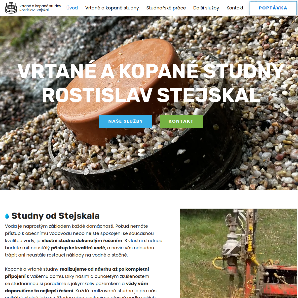 Vrtané, kopané studny Stejskal website