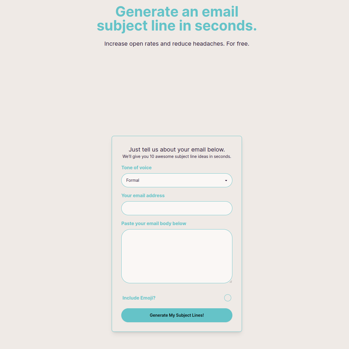 Subject Line Generator screenshot 2