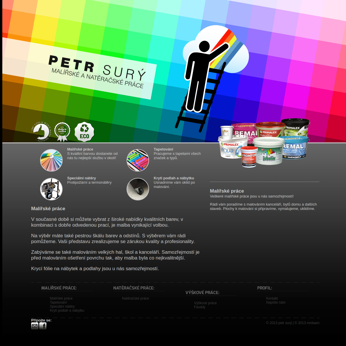 Petr Surý - malířské a natěračské práce website