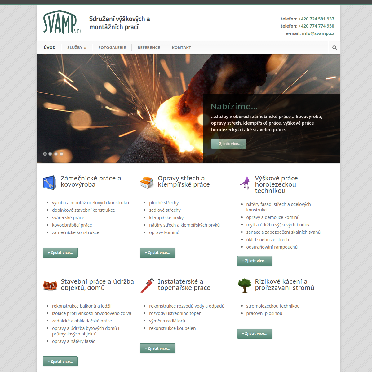 Zámečnictví SVAMP s.r.o. website