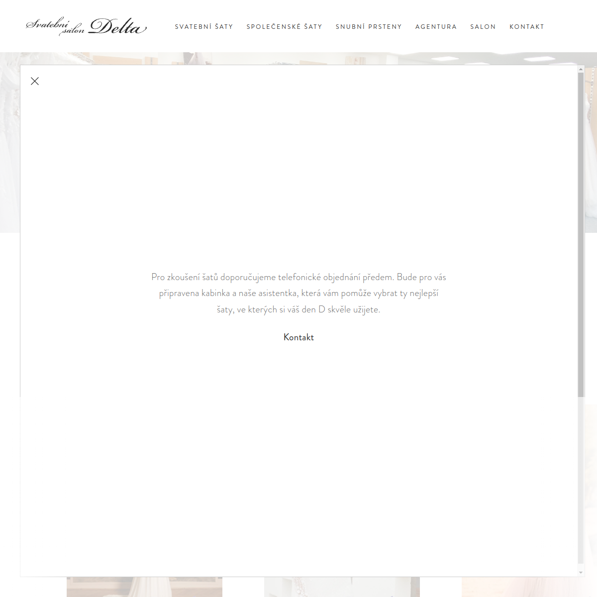 Svatební salon Delta website