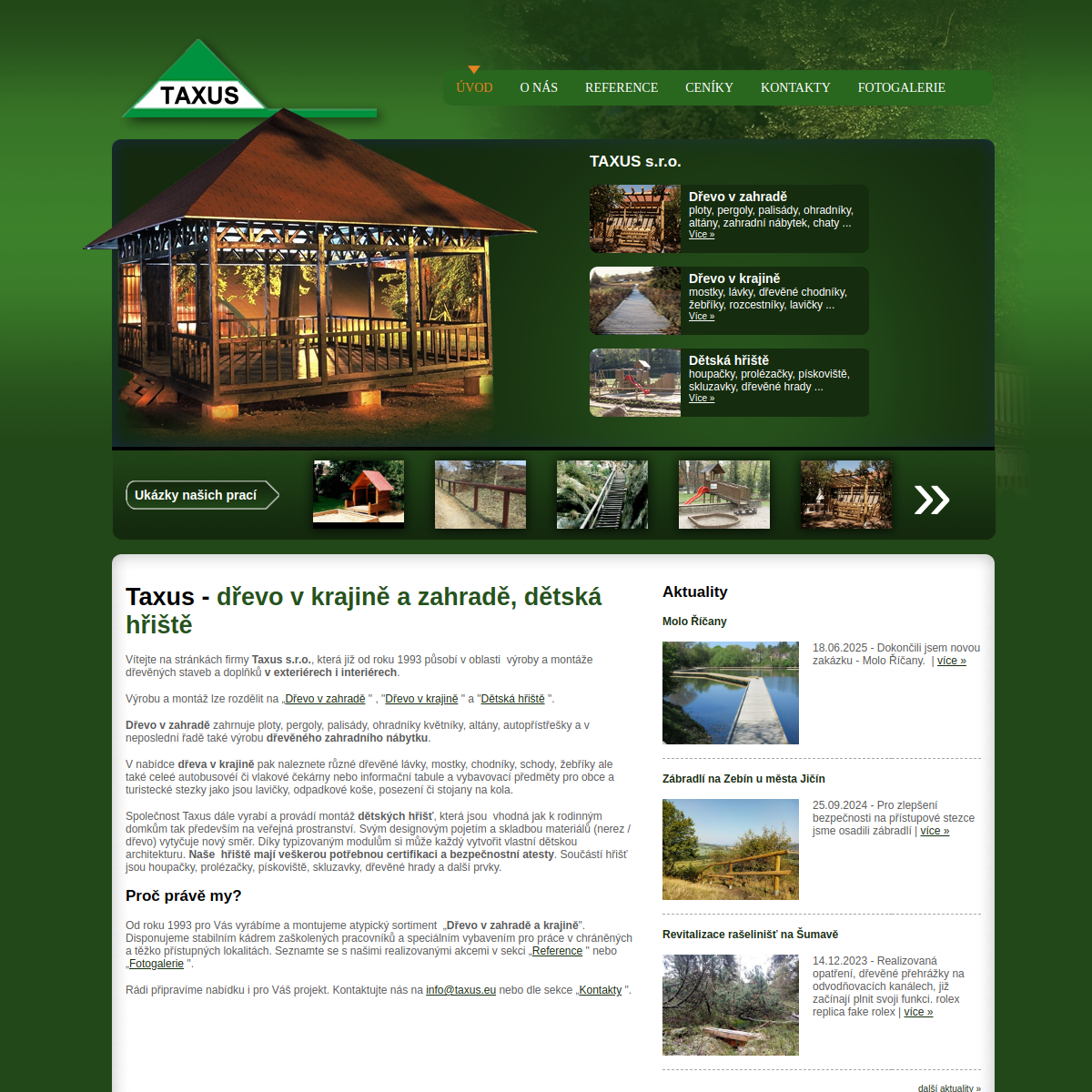 TAXUS, spol. s r.o. website