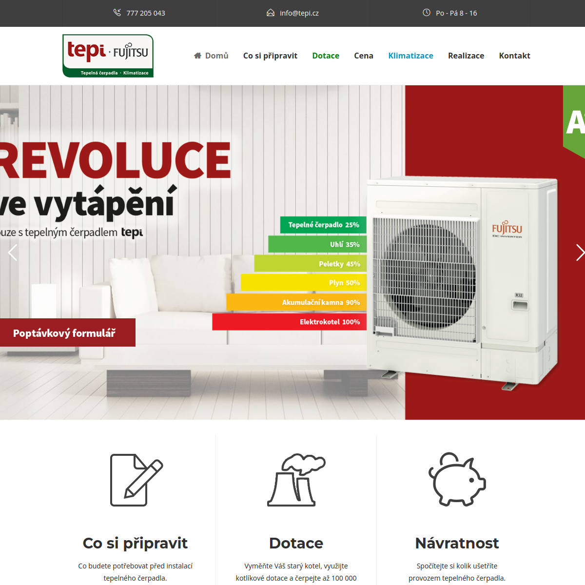 Tepi - tepelná čerpadla - klimatizace website