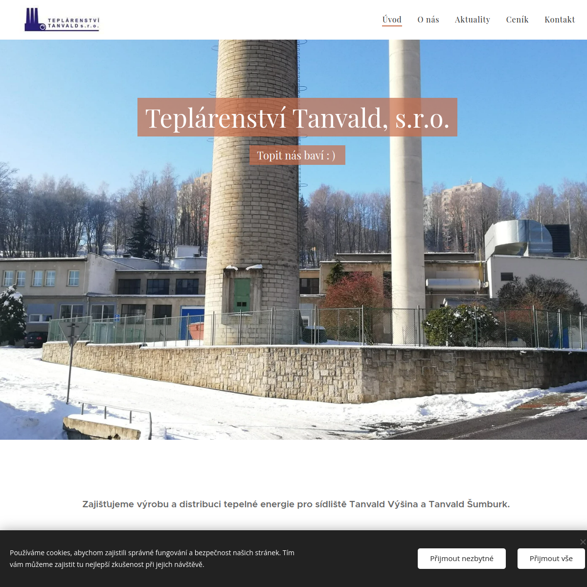 Teplárenství Tanvald, s.r.o. website
