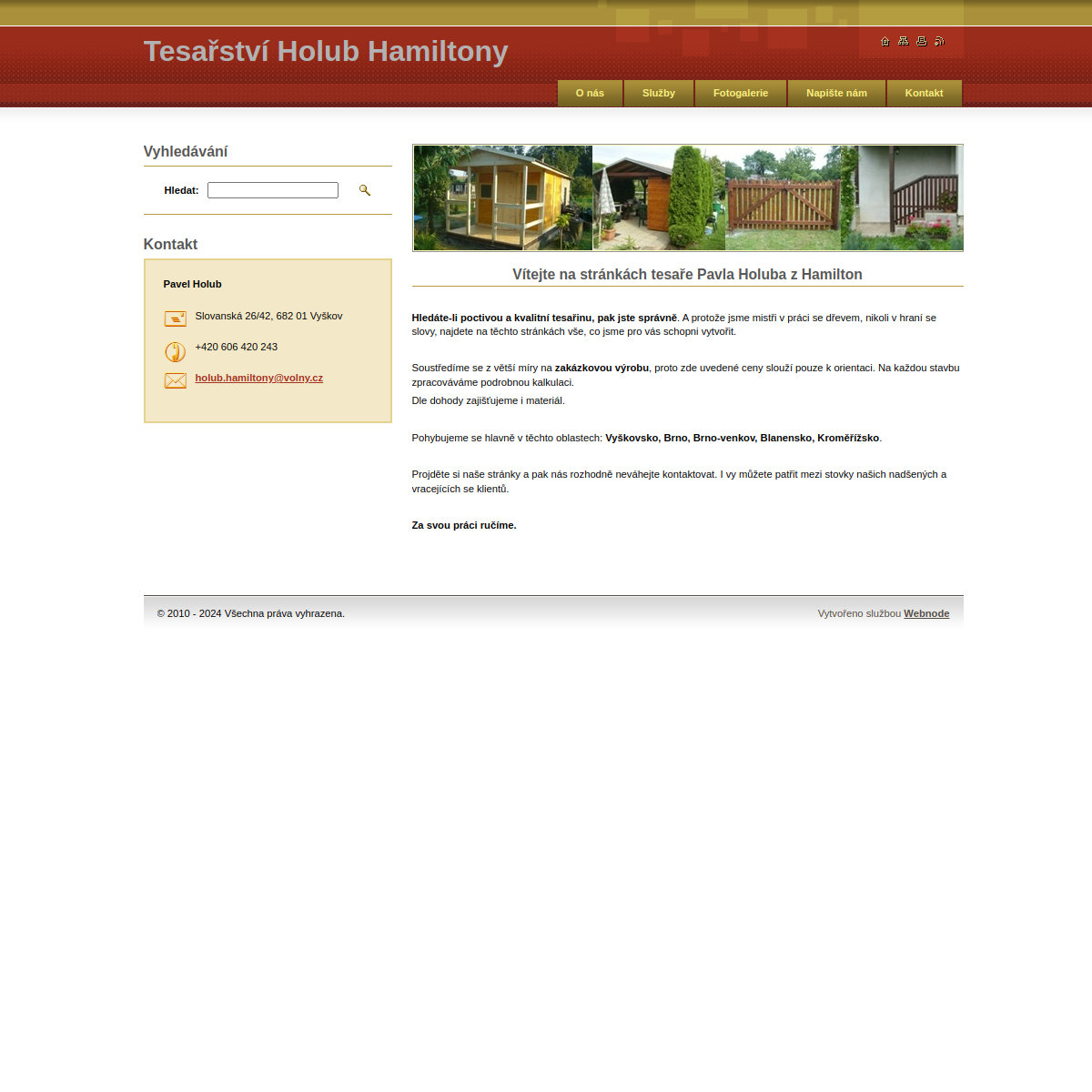 Tesařství Pavel Holub website