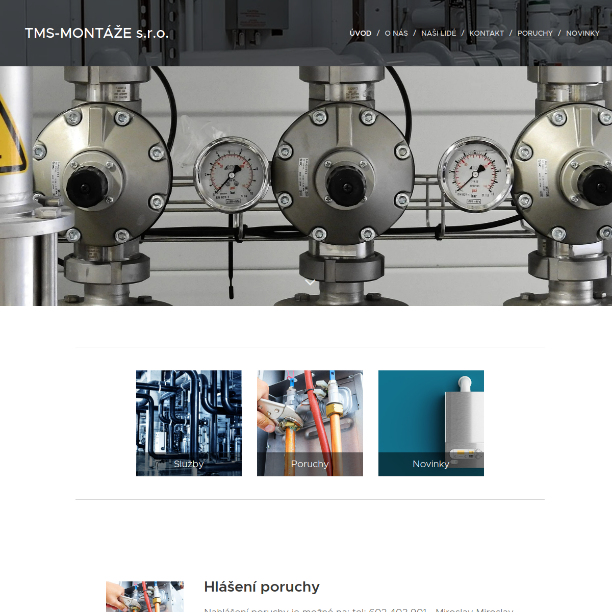 TMS - Montáže, s.r.o. website