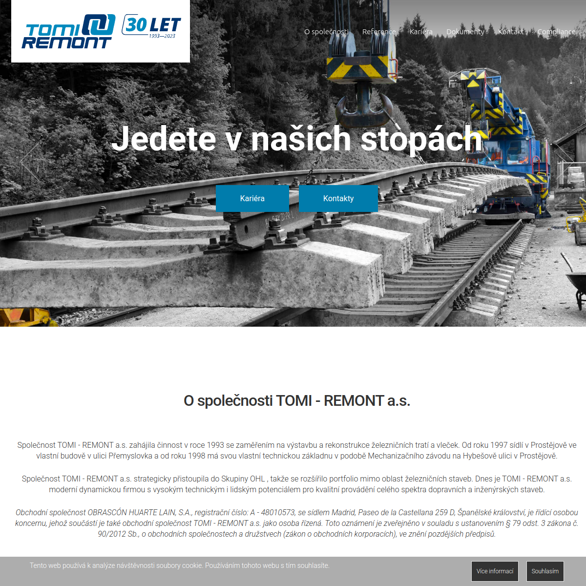 TOMI - REMONT, a.s. website