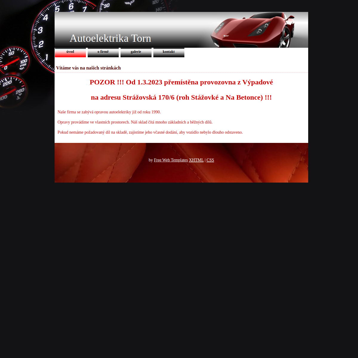 Autoelektrika Torn website