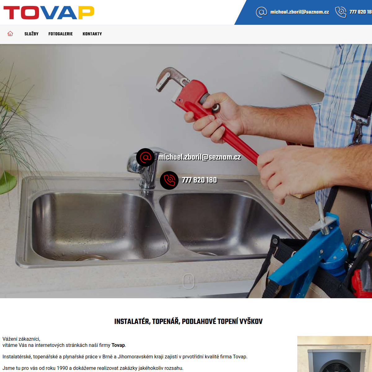 Michael Zbořil - Tovap website