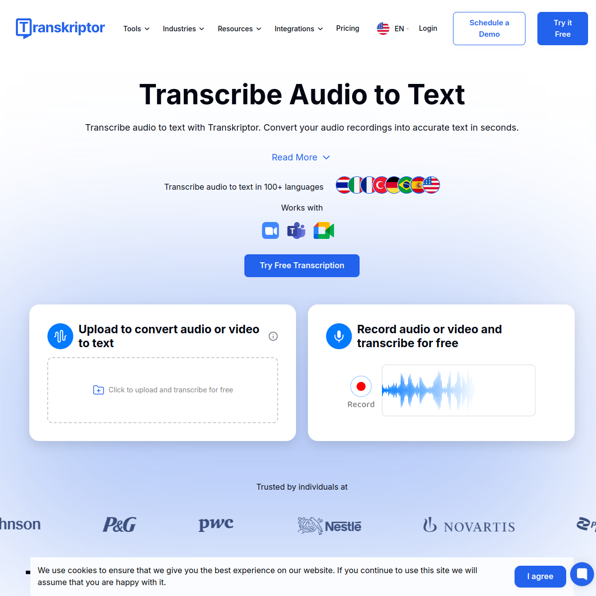 Transkriptor screenshot 2
