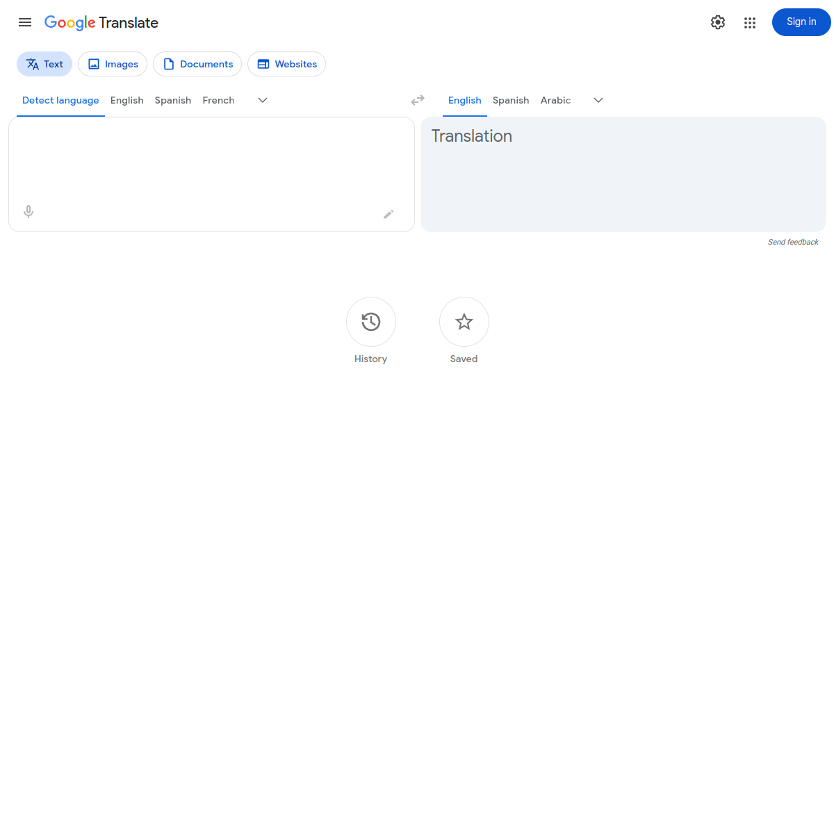 Google Translate screenshot 1