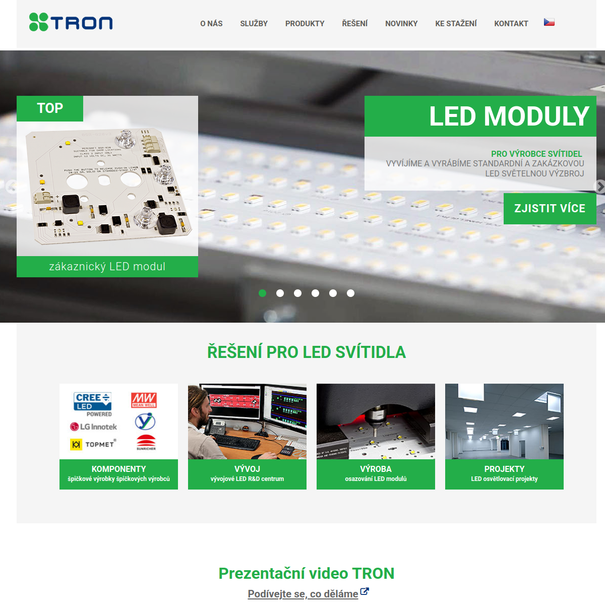 TRON ELEKTRONICKÉ SOUČÁSTKY, s.r.o. website