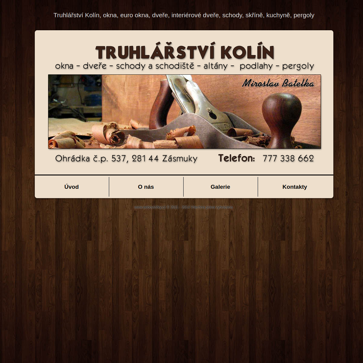 Miroslav Batelka - Truhlářství Kolín website