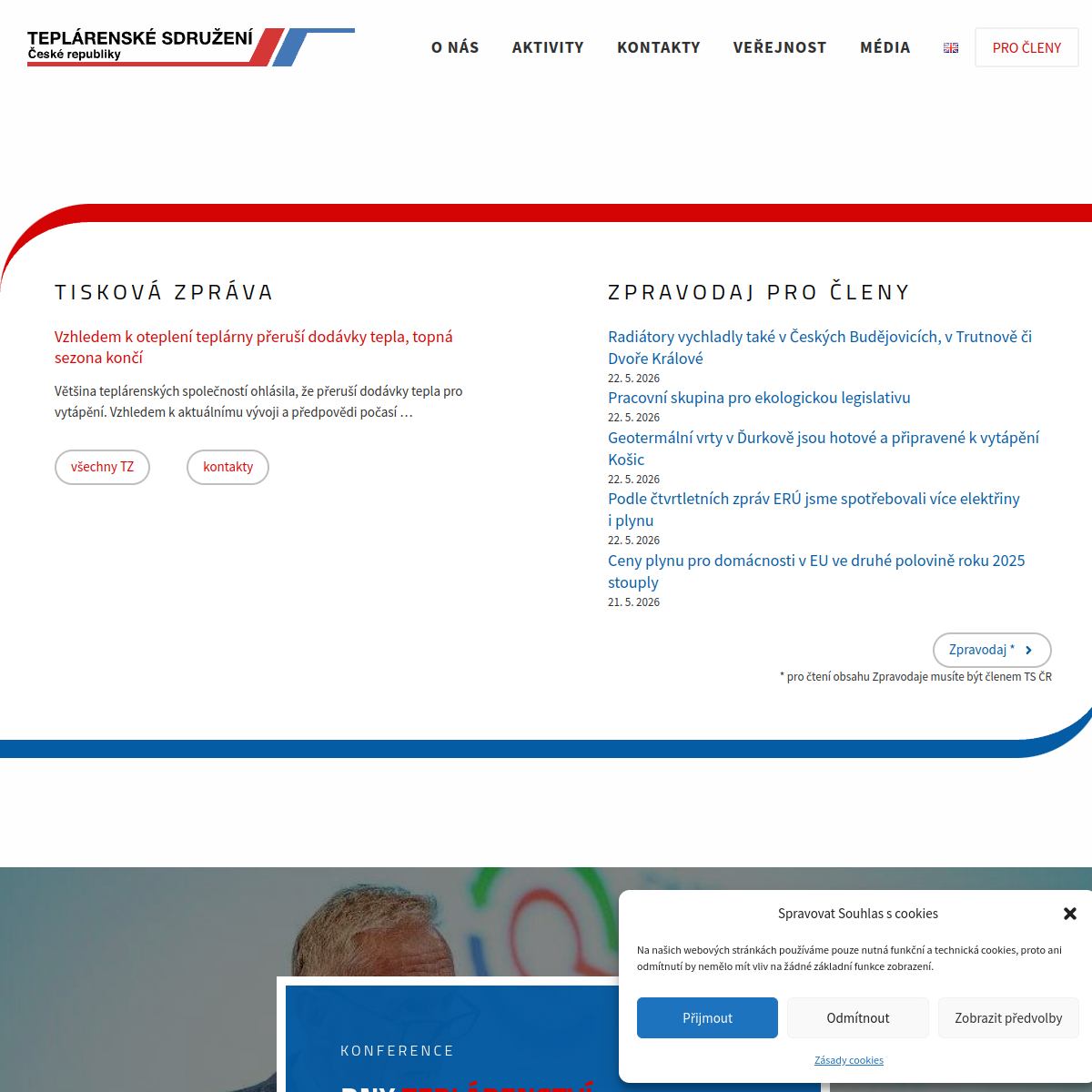 Teplárenské sdružení ČR website