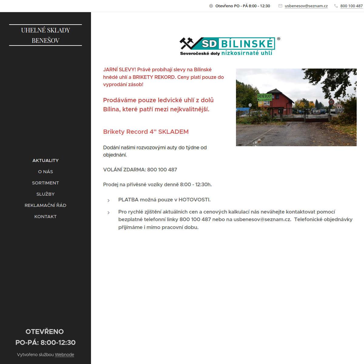 Karel Novotný - prodej uhlí website