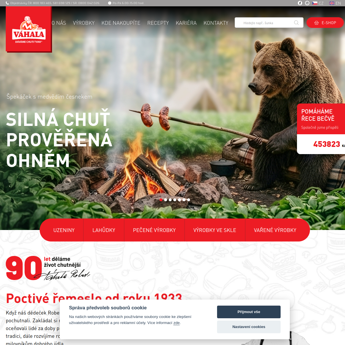 Váhalovy uzeniny website