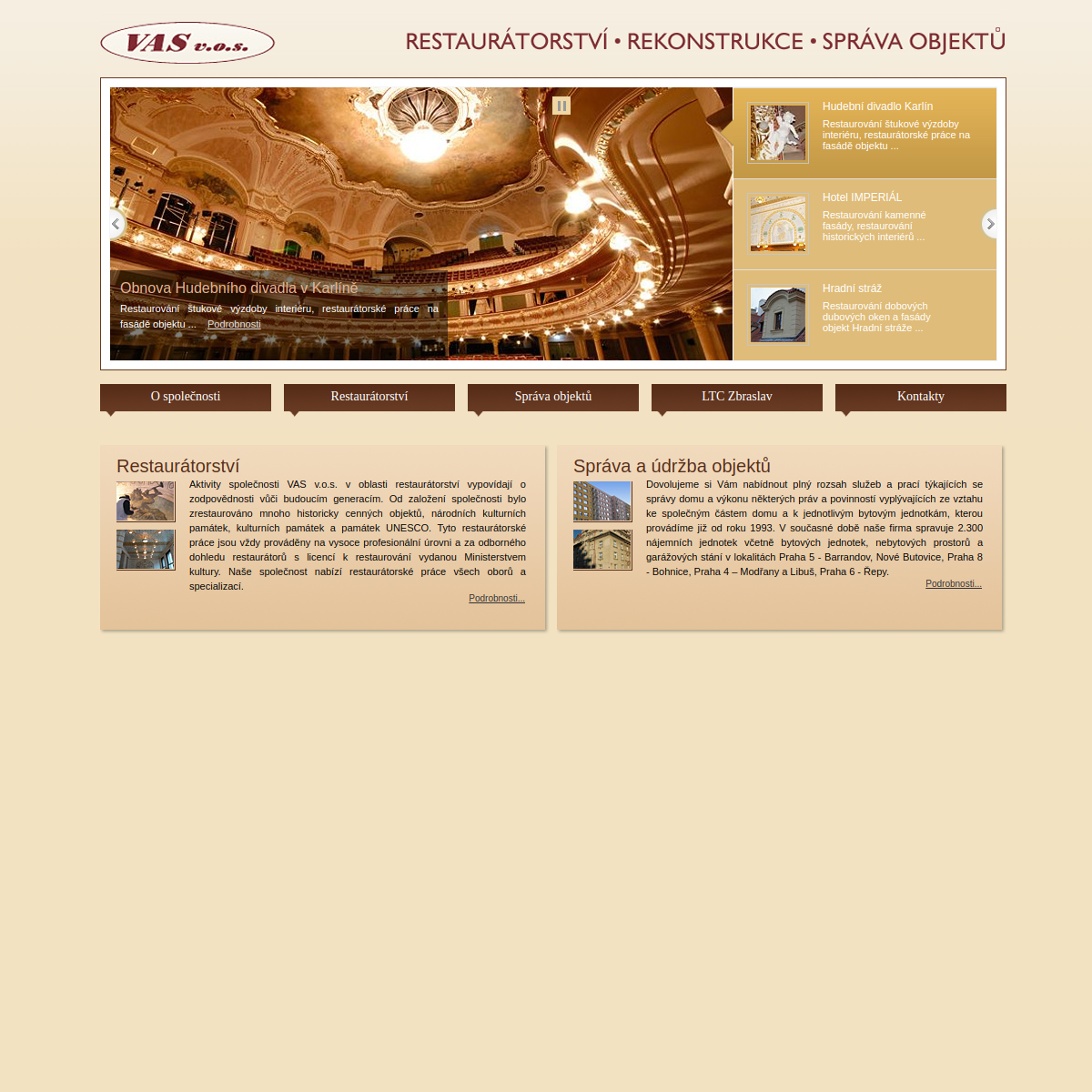 VAS v.o.s. website
