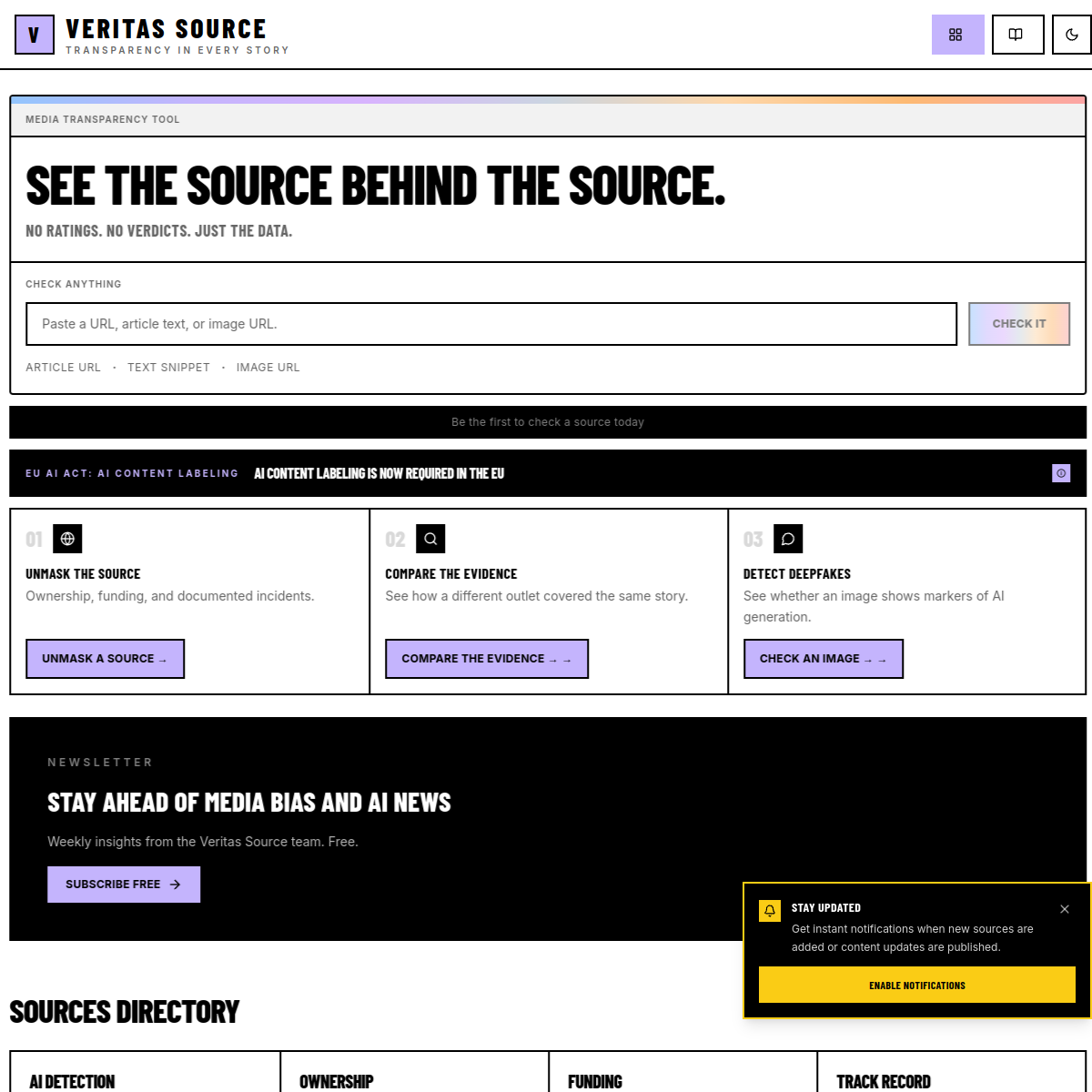 Veritas Source website screenshot