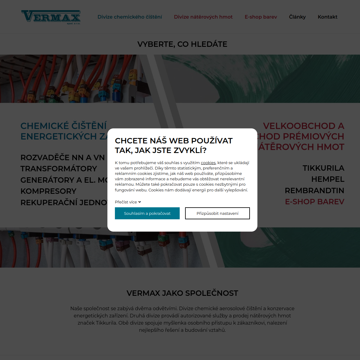 VERMAX, s.r.o. website