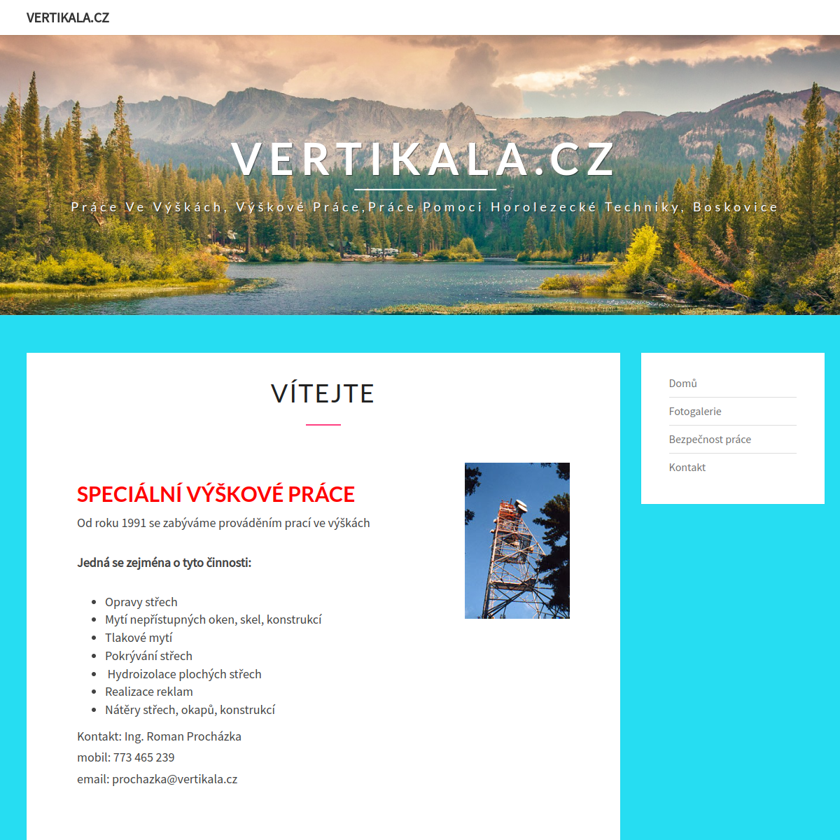 Vertikala.cz - Ing. Roman Procházka website