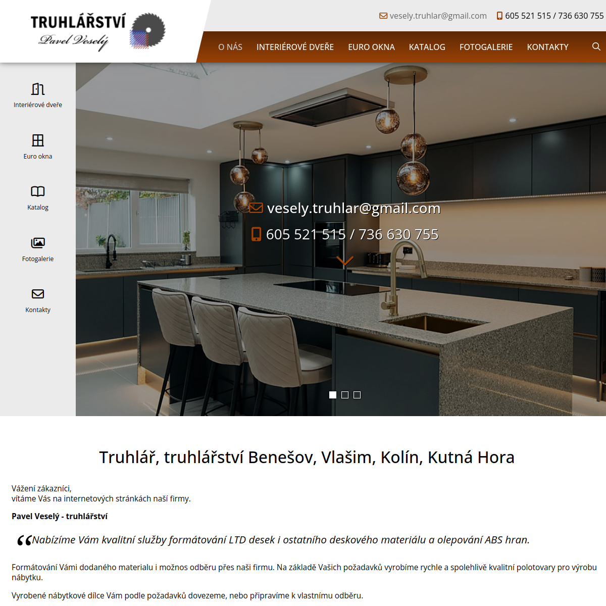 Truhlářství Pavel Veselý website