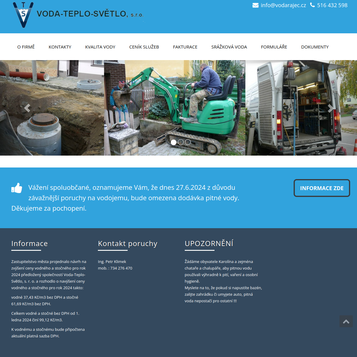 Voda-Teplo-Světlo, s.r.o. website