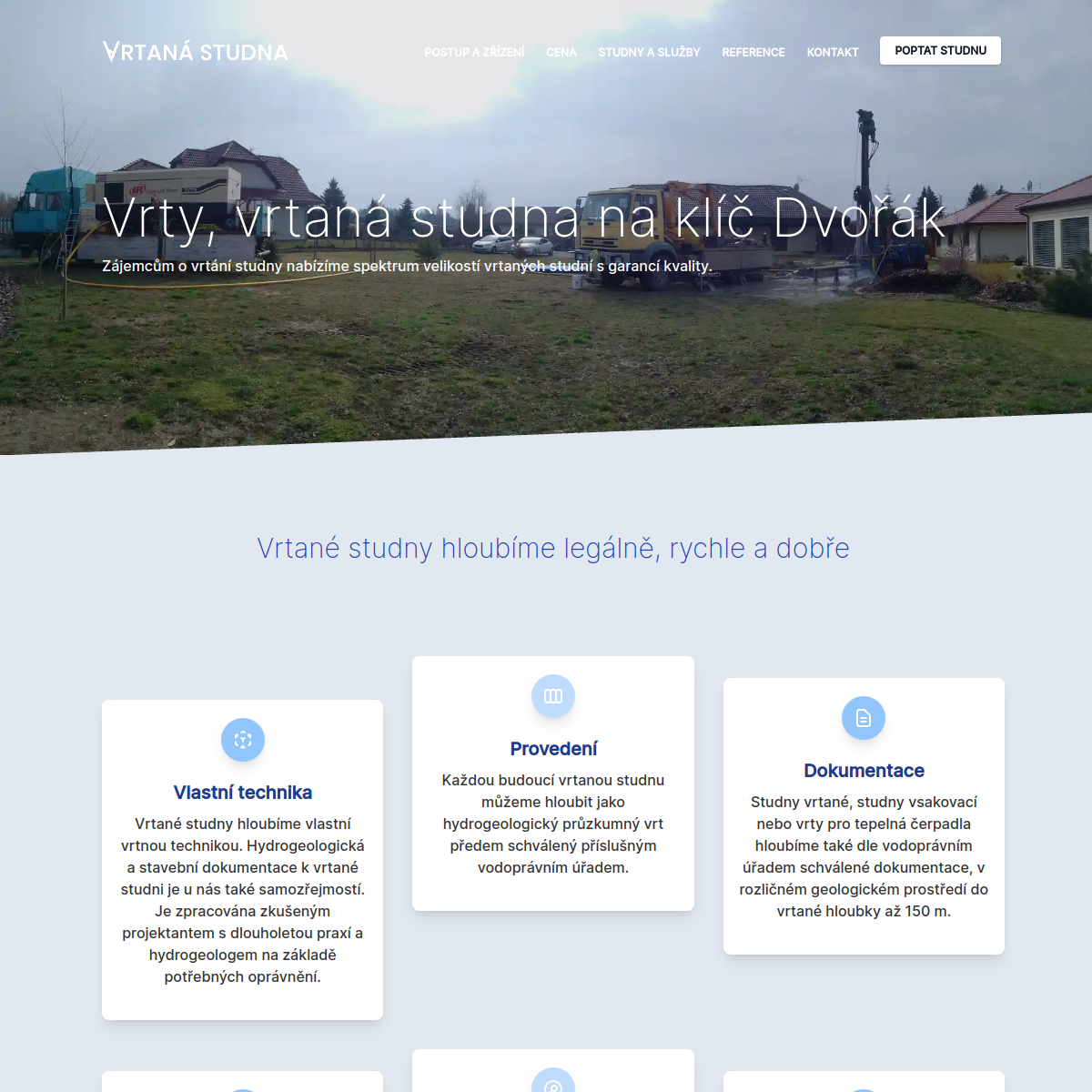 Studny Vrty Dvořák website