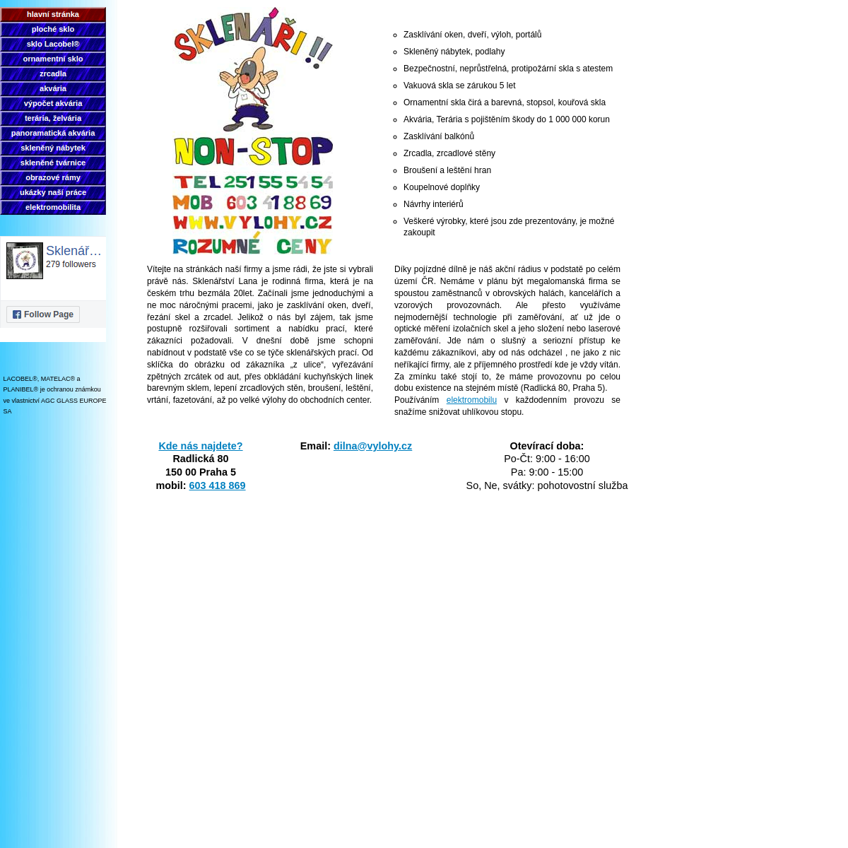 Sklenářství LANA website