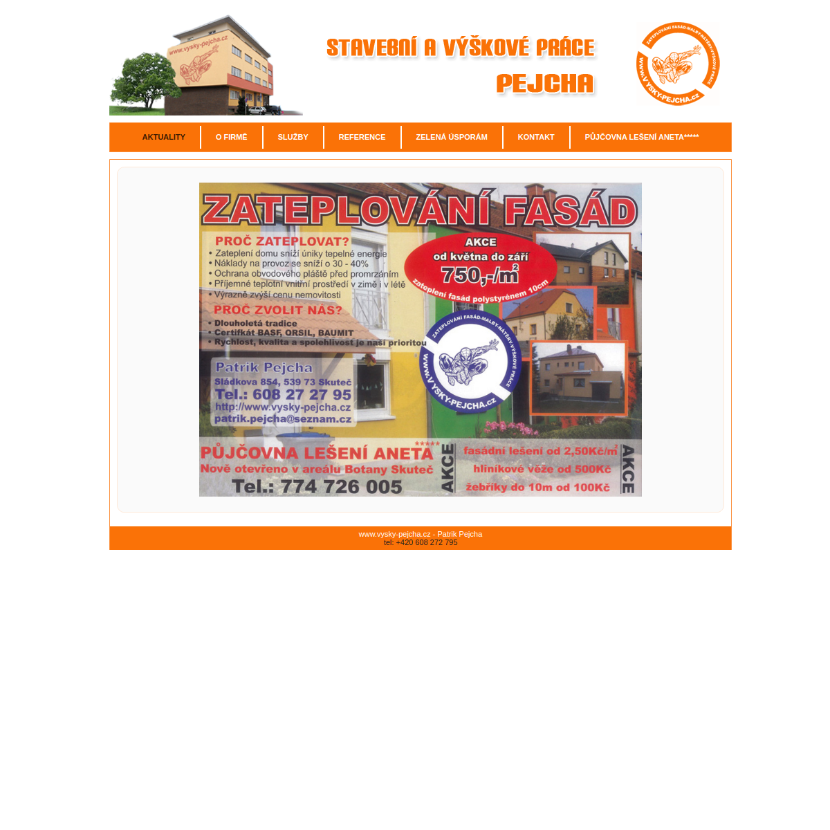 Patrik Pejcha - výškové práce website